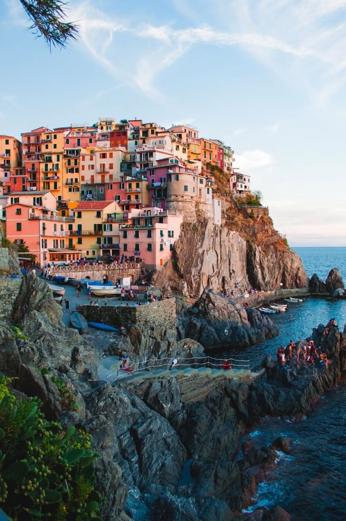 Colourful cliffside village in Italy