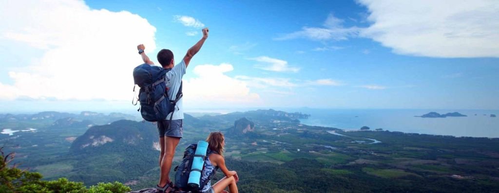 Travellers enjoying a scenic view