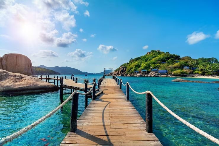 Wooden pier on a Thai island